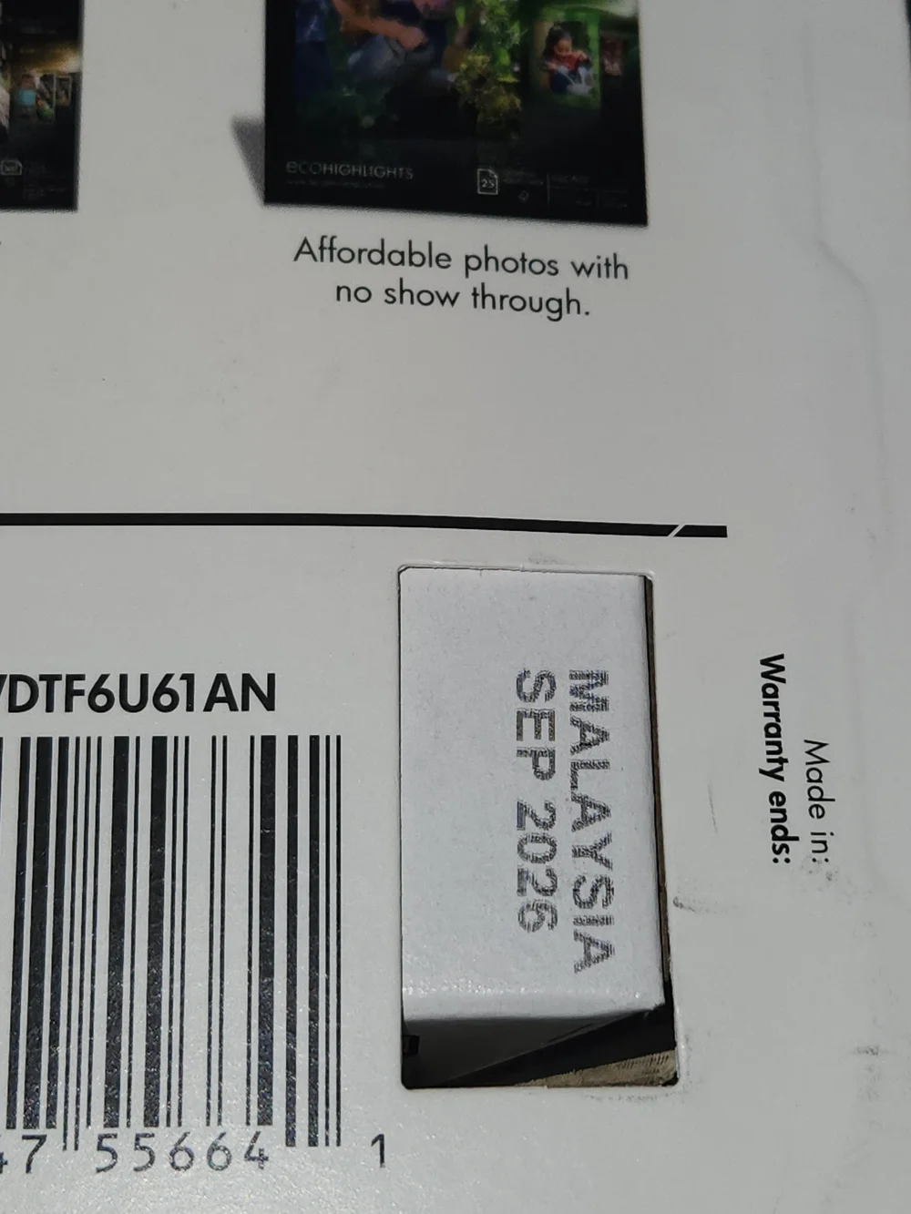 Hp 63 Tri Color Printer Ink Exp. September 2026